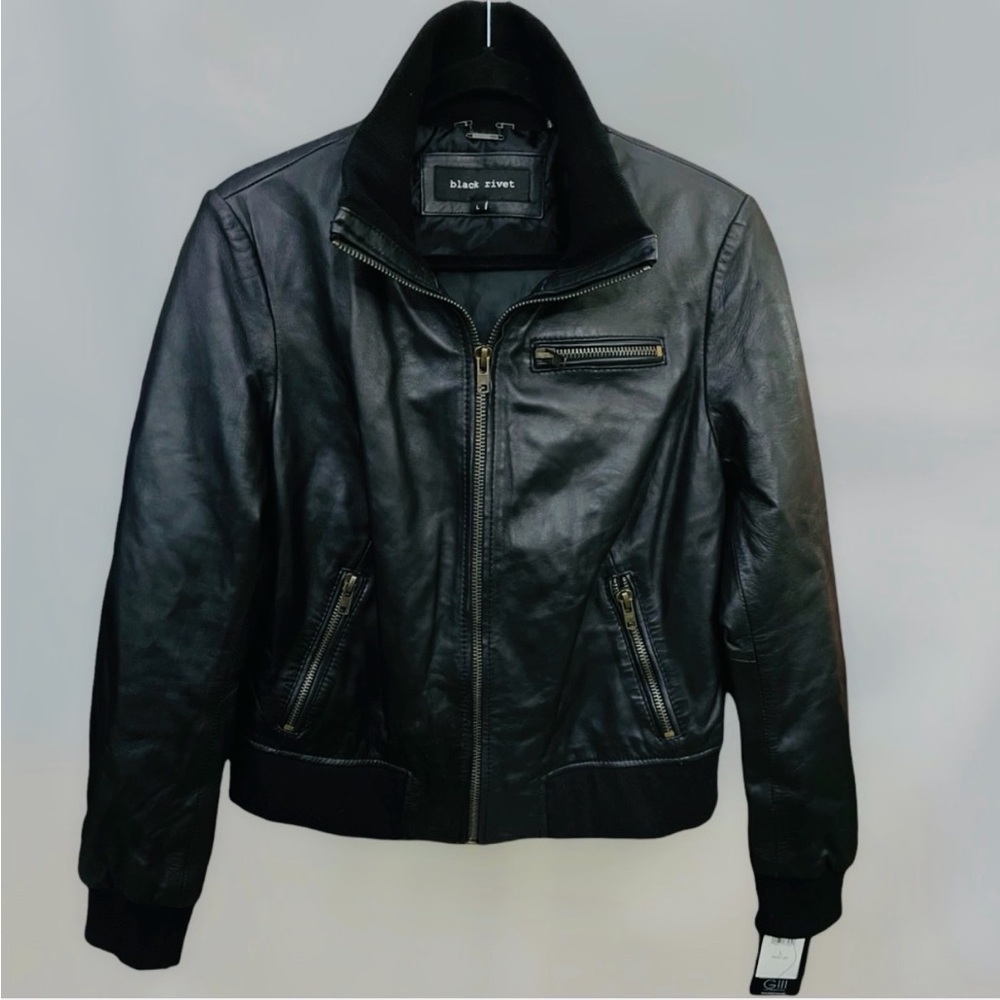 Black Rivet Women's Black Leather Jacket
